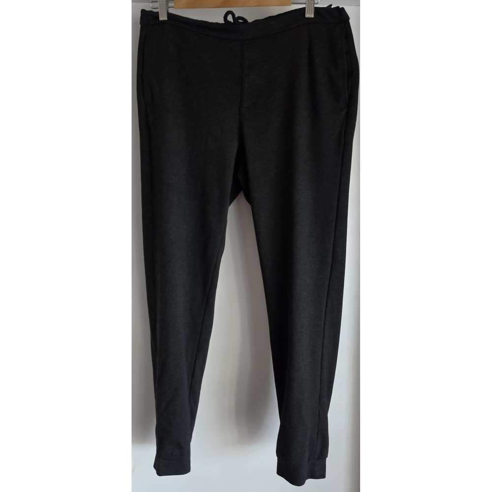 Saks Fifth Avenue Black Pants Men Size 35x28 Italy Joggers Loungewear Luxury
